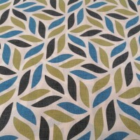Tela decorativa Coord hojas verde-azul