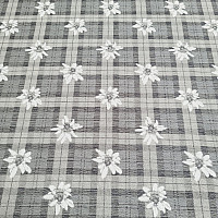 Lujosa tela decorativa FLORES Y CUADROS gris
