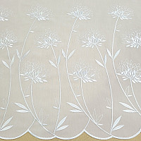 Cortina de lujo GERSTER 11868 blanca bordada