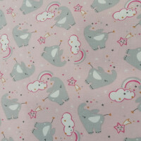 Punto de algodón estampado ELEFANTE rosa