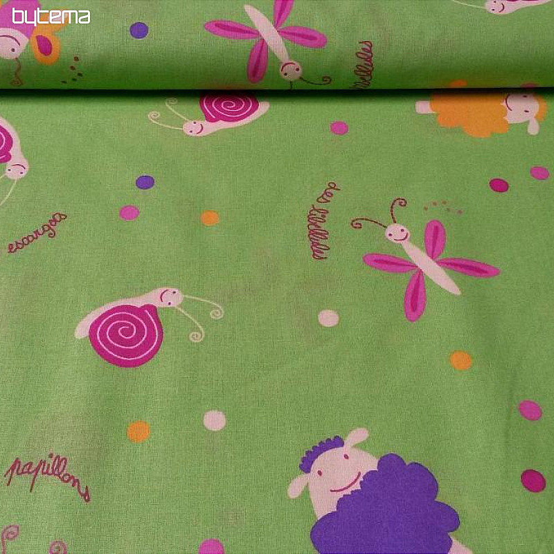 Tela decorativa infantil de algodón PAPILLONS