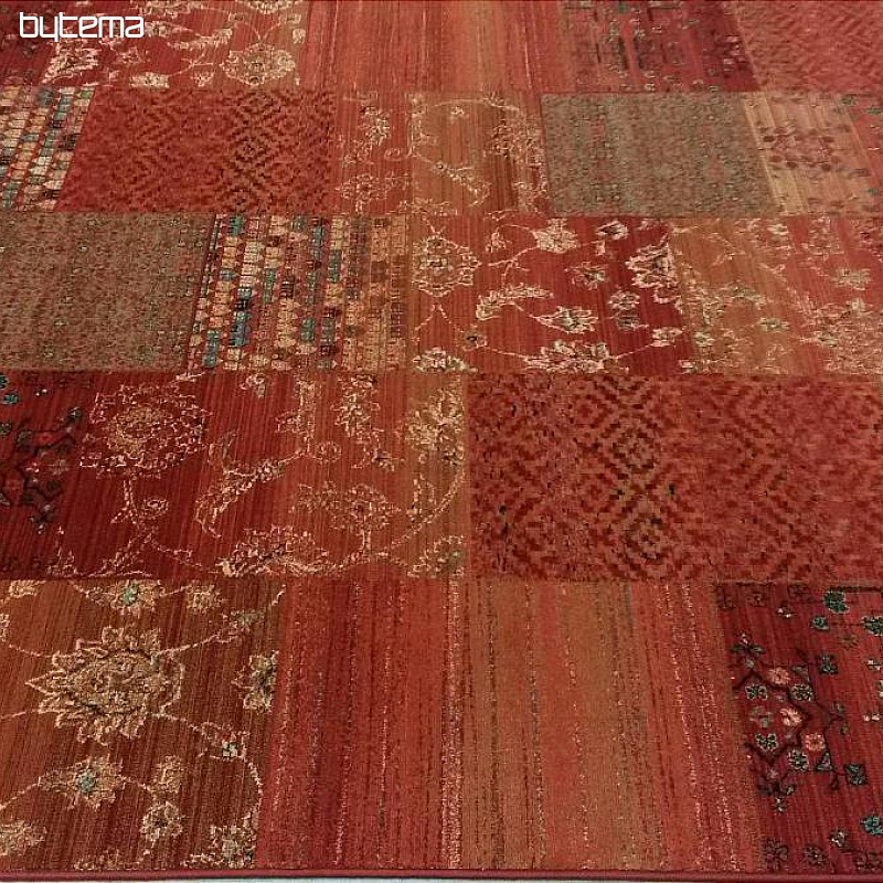 Alfombras de lana de lujo ROYAL PATCHWORK rojo