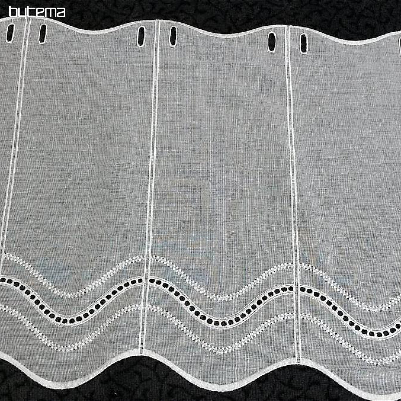 Cortina bordada moderna V52 blanco crema