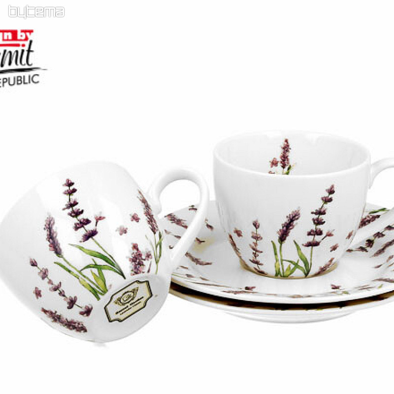 Juego de 2 tazas de café expreso de porcelana Lavanda E šapo