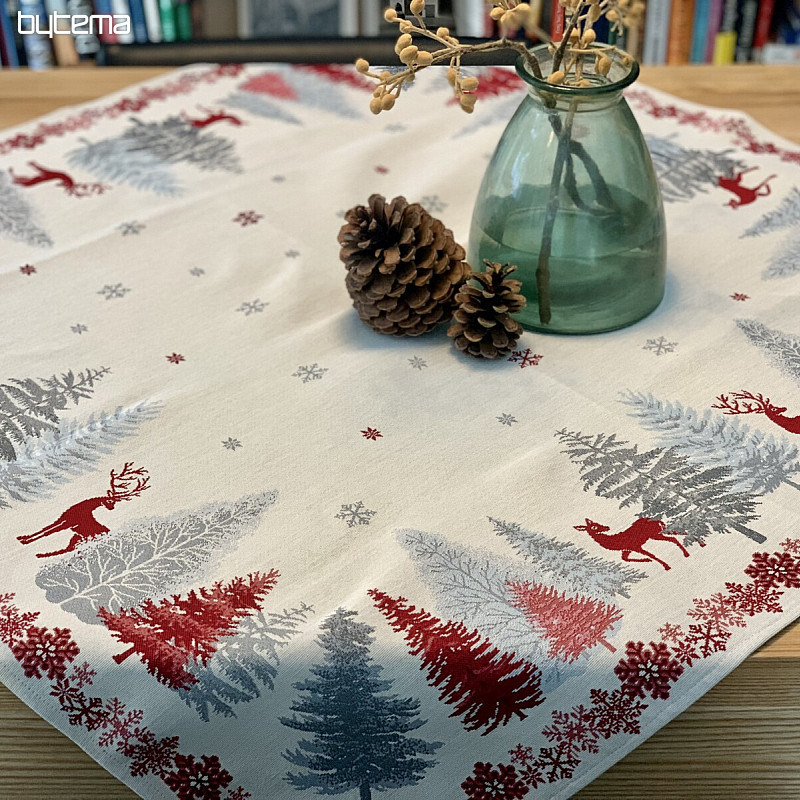 Manteles y pañuelos tapiz navideño ARBOLES CON CIERVOS