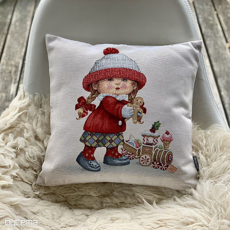 Funda tapiz navideño NIÑA CON JUGUETE