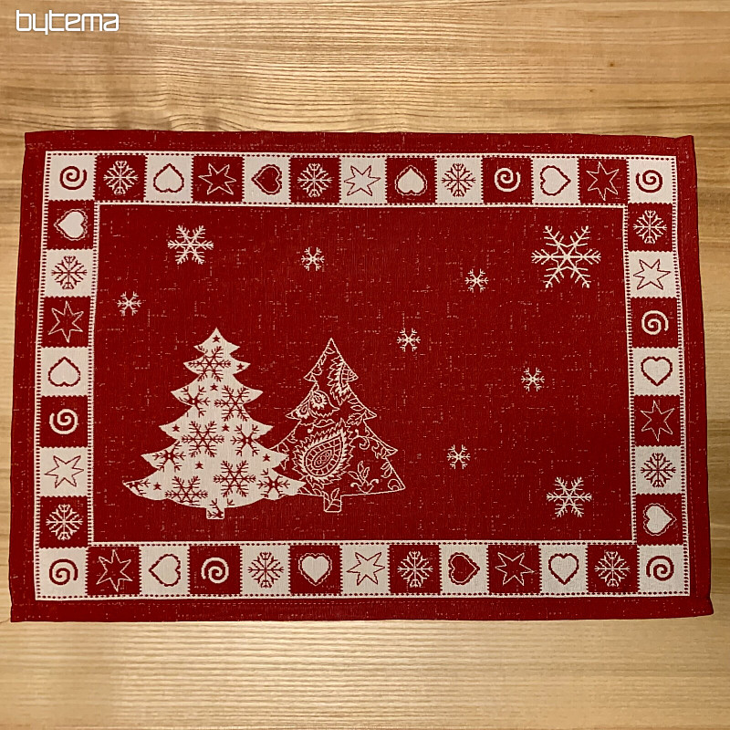 Mesa puesta árbol de Navidad rojo