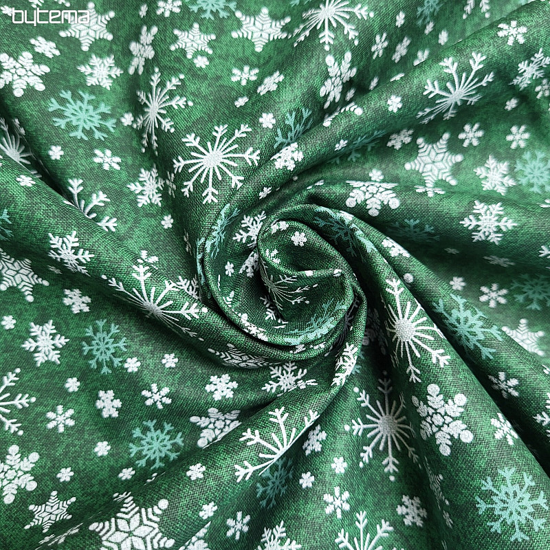 Tela de algodón COPOS VERDES DE NAVIDAD II