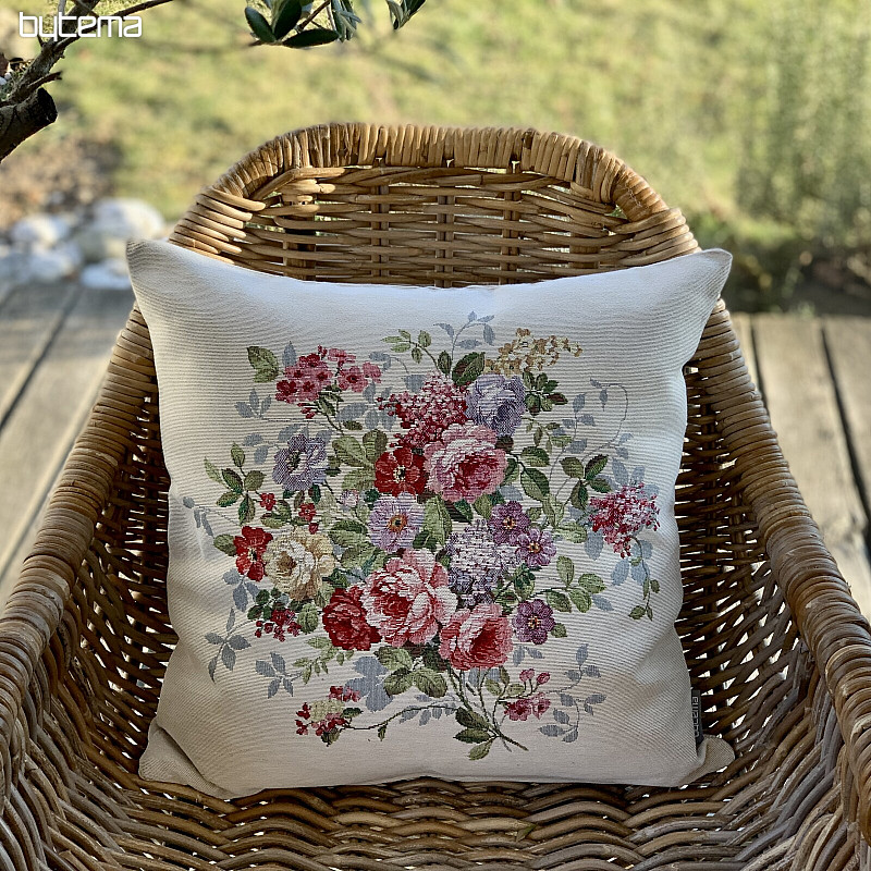 Funda de cojín tapiz RAMO DE FLORES