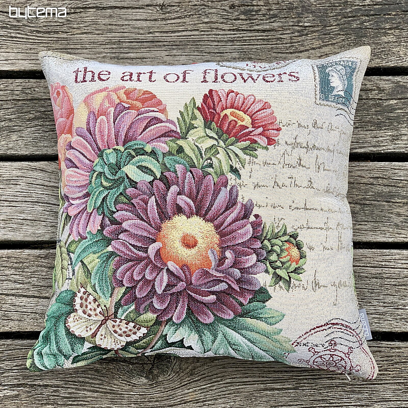 Funda de almohada tapiz FLOR - POSTAL MORADO