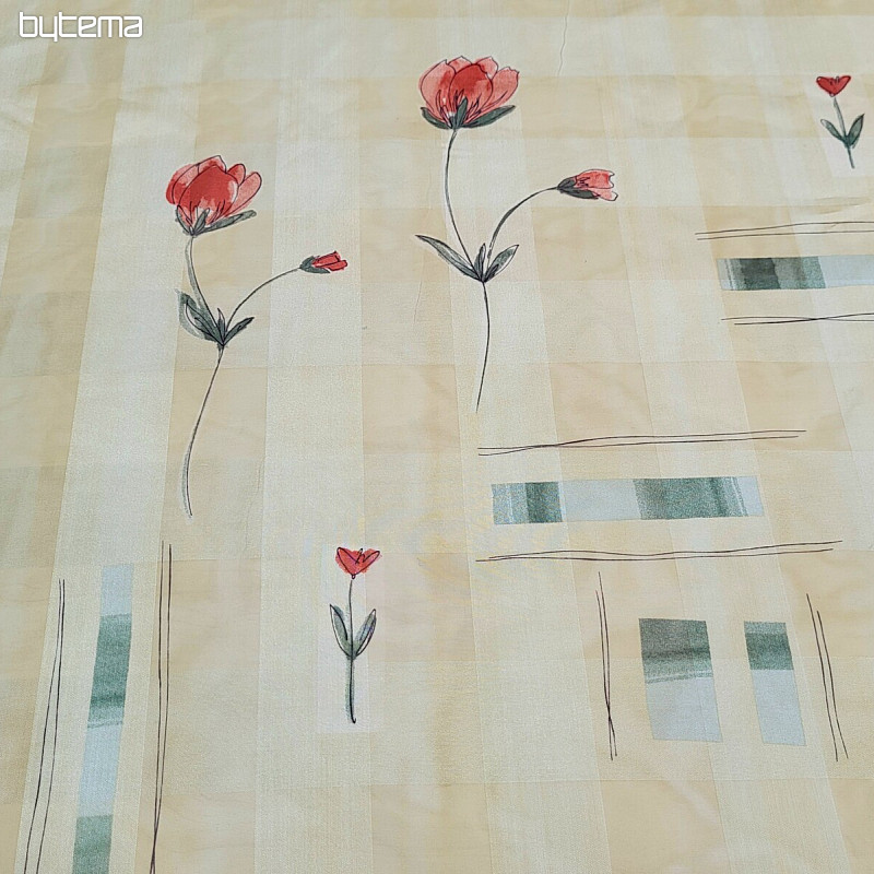 Cortina AMARILLO CON FLORES