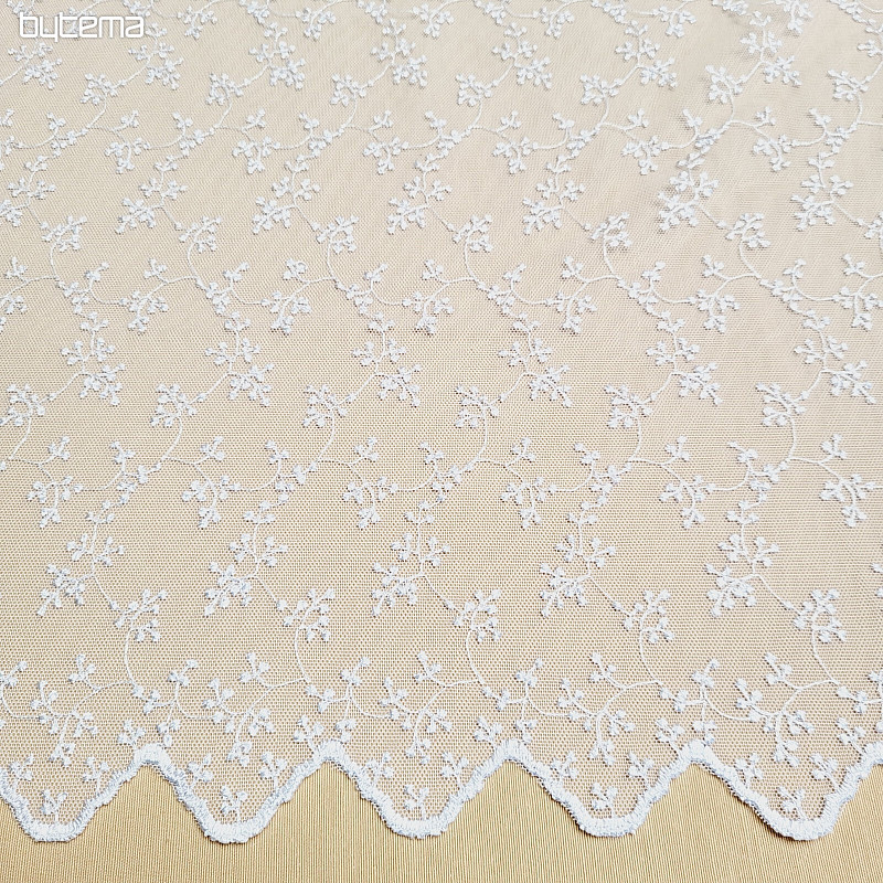 Cortina bordada de lujo TINY WHITE Twig