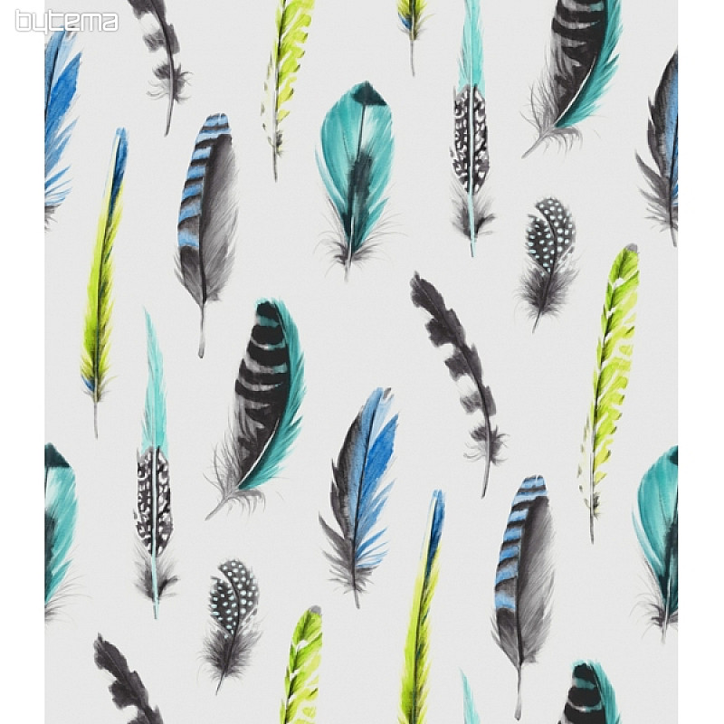 Tela decorativa Plumas azul