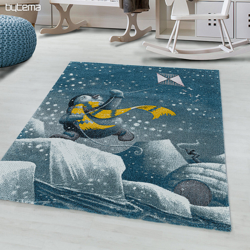 Alfombra infantil de lujo FUNNY BLUE PENGUIN