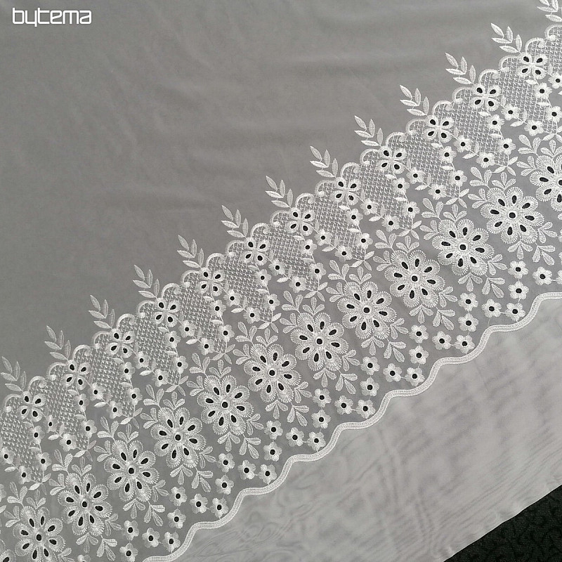 Cortina bordada de lujo Melanie blanco 17560