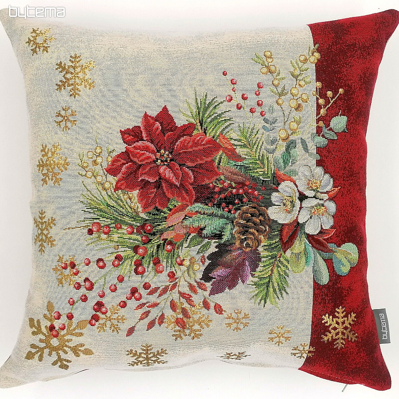 Funda tapiz navideño RAMO DE NAVIDAD CON RAYA ROJA