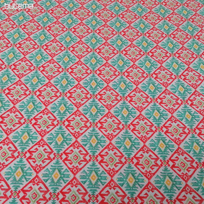 Tela de algodón Diamantes turquesa