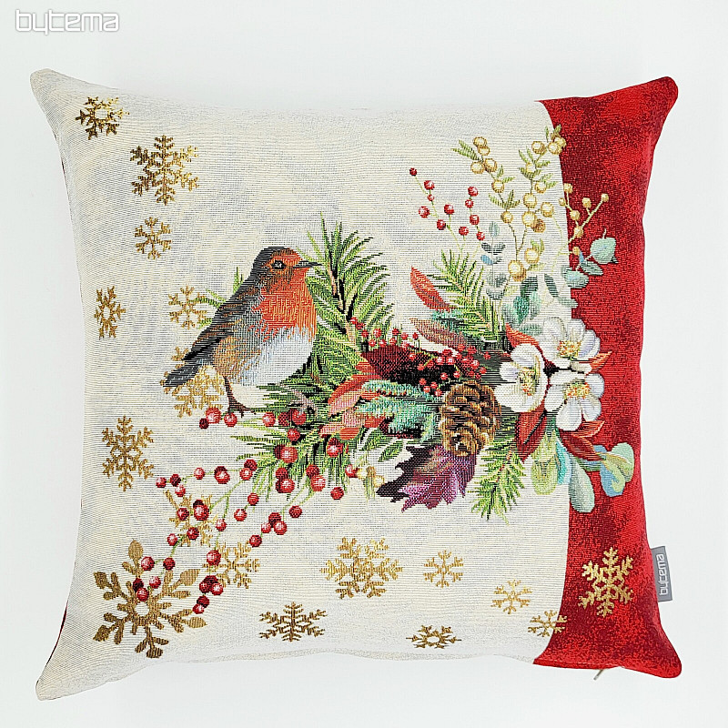 Funda tapiz navideño PÁJAROS CON UNA RAYA rojo