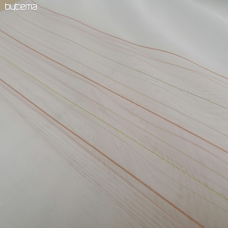 Cortina voile rayas verde-cobre