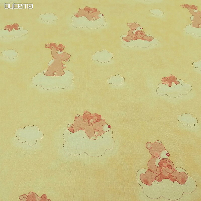 Tela decorativa Ositos en una nube - amarillo