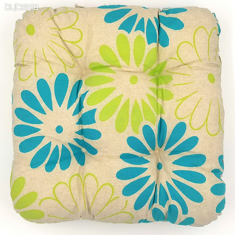 Sofá flor azul-verde