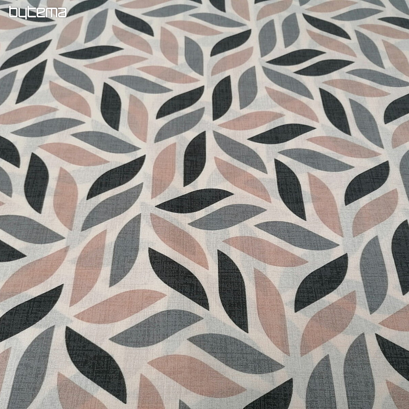 Tela decorativa Coord hojas gris