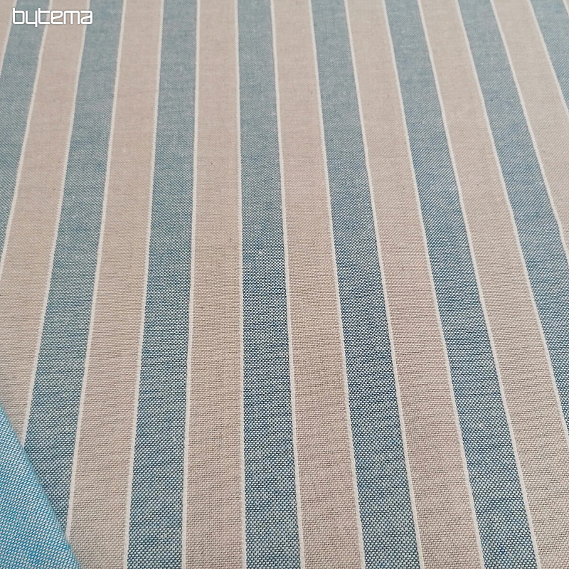 Tela decorativa Trebol rayas - azul 2 cm 77