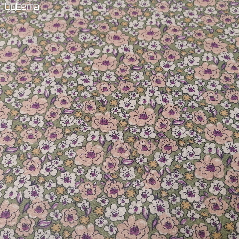 Tela de algodón KALMIA verde