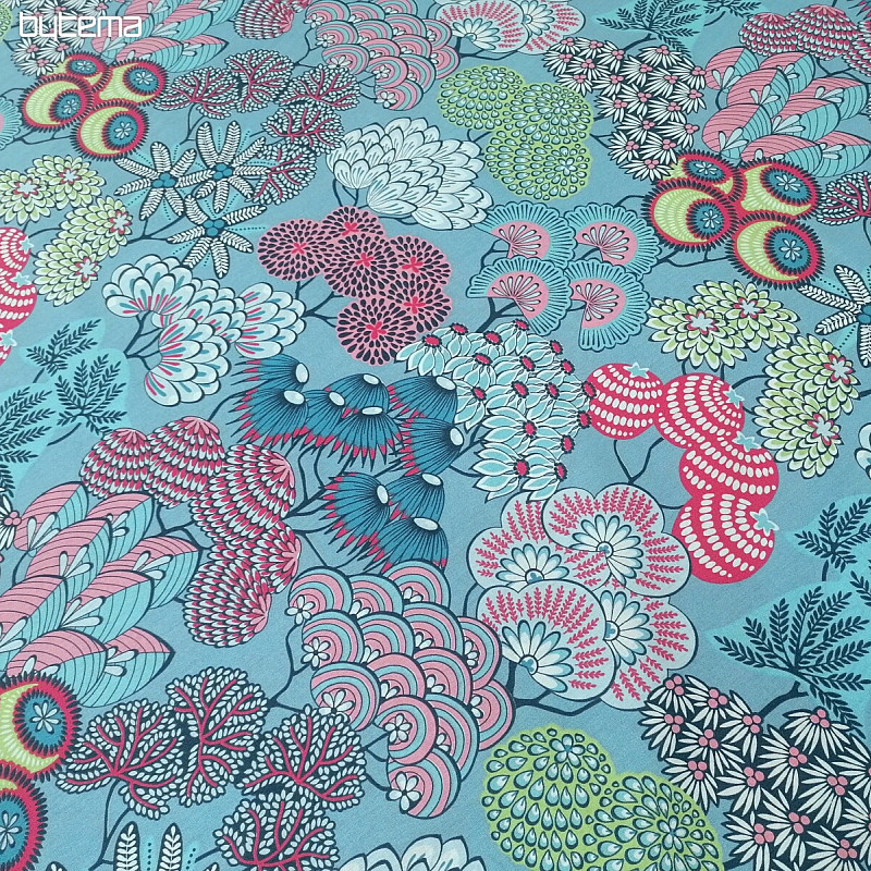 Tela de algodón FUSAIN AZUL