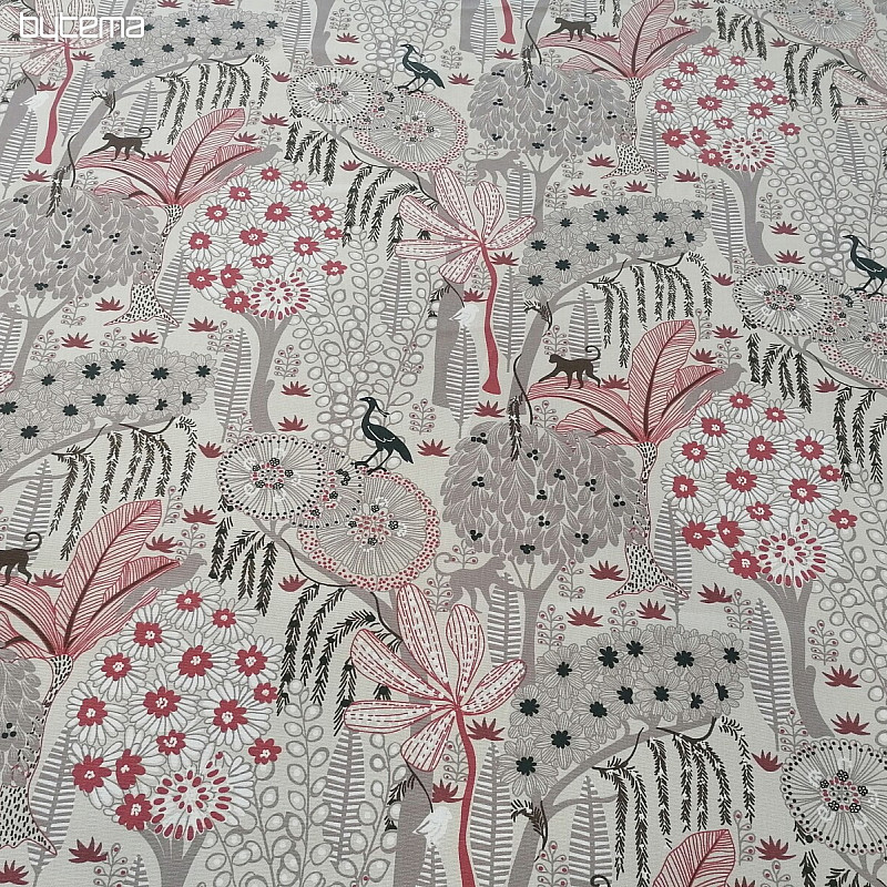 Tela de algodón JUNGLA beige
