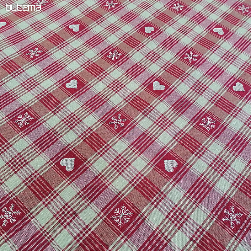 Tela decorativa navideña DUSTIN corazones