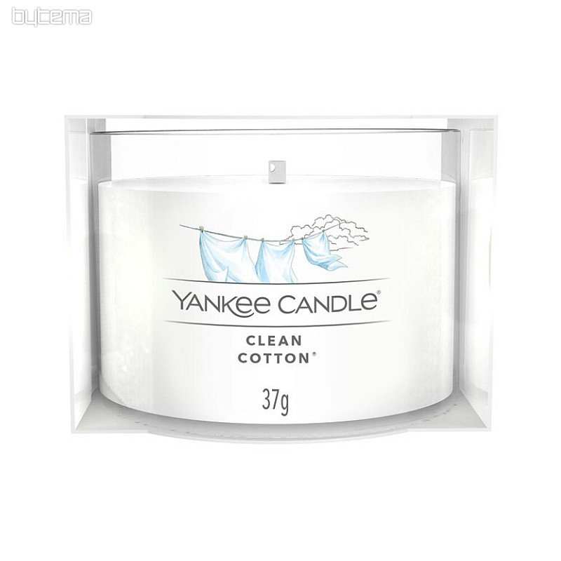vela YANKEE CANDLE aroma CLEAN COTTON EN VIDRIO 37g