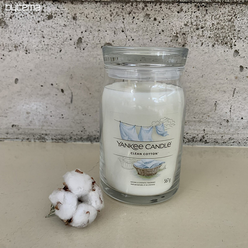 vela YANKEE CANDLE fragancia CLEAN COTTON GLASS GRANDE 2 MECHAS
