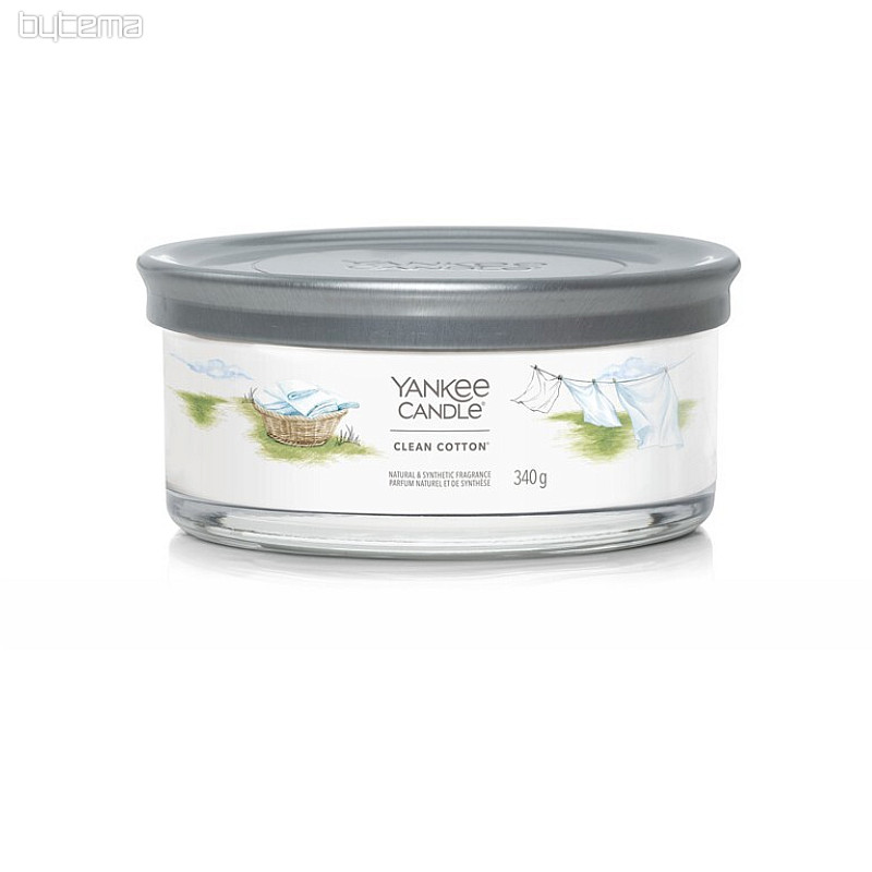vela YANKEE CANDLE aroma CLEAN COTTON TUMBER MEDIANO 5 MECHAS