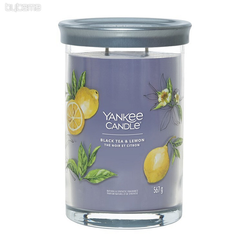 vela YANKEE CANDLE fragancia TÉ NEGRO Y LIMÓN TUMBERO GRANDE 2 MECHAS