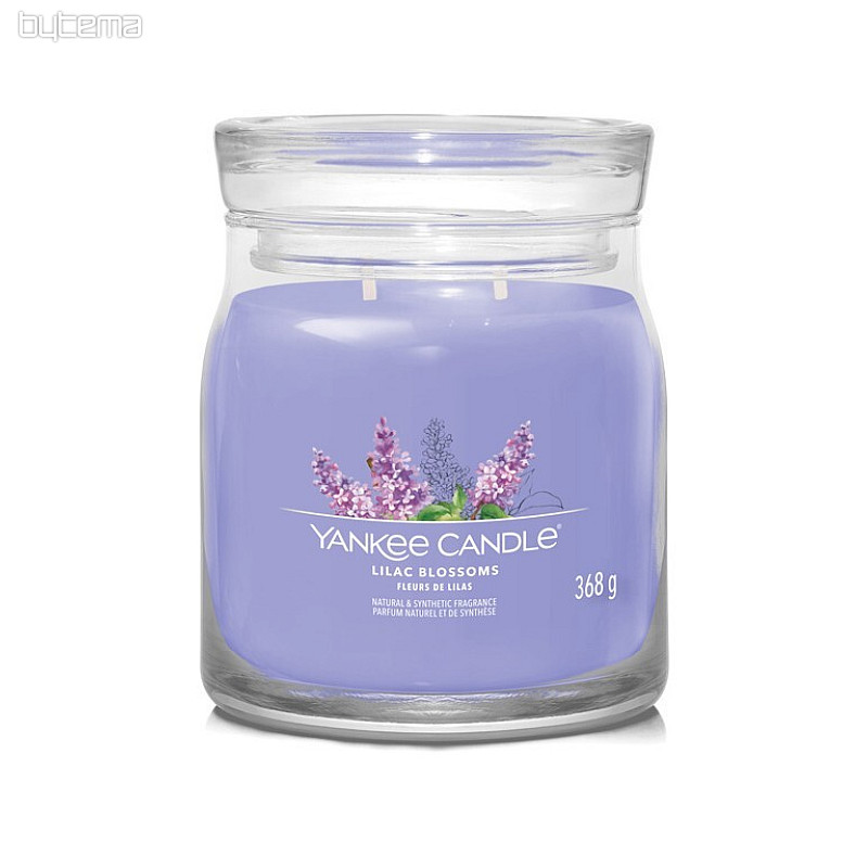 vela YANKEE CANDLE fragancia LILAC BLOSSOMS GLASS MEDIUM 2 mechas