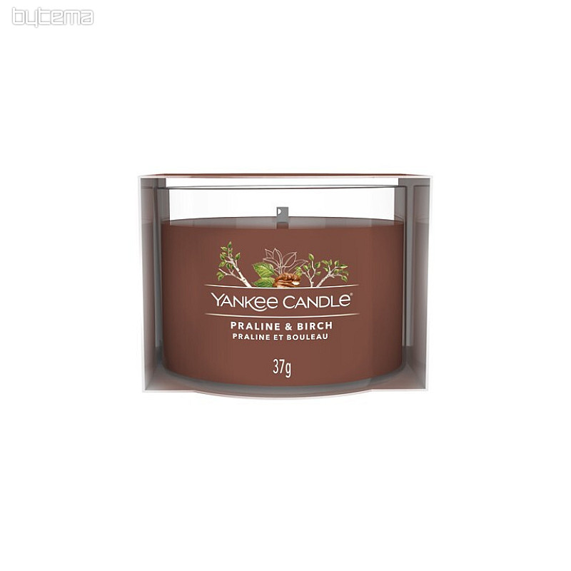 vela YANKEE CANDLE fragancia PRALINE &amp; ABEDUL EN VIDRIO 37g