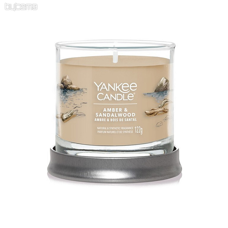 vela YANKEE CANDLE fragancia AMBAR y SANDALO TUMBER SMALL