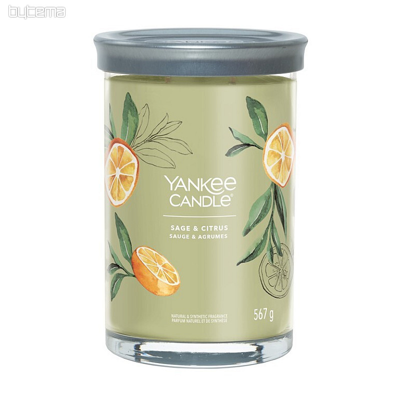 vela YANKEE CANDLE aroma SALVIA y CÍTRICOS TUMBER LARGE 2 mechas