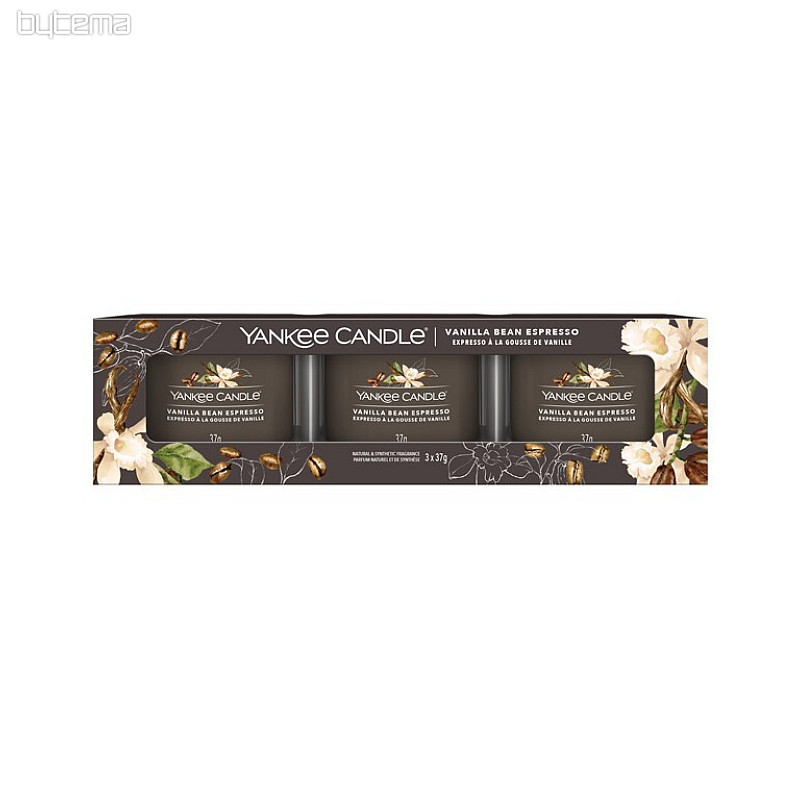 vela YANKEE CANDLE fragancia VANILLA BEAN ESPRESSO SET de 3 piezas