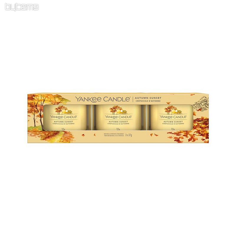 vela YANKEE CANDLE fragancia AUTUMN SUNSET SET de 3 piezas