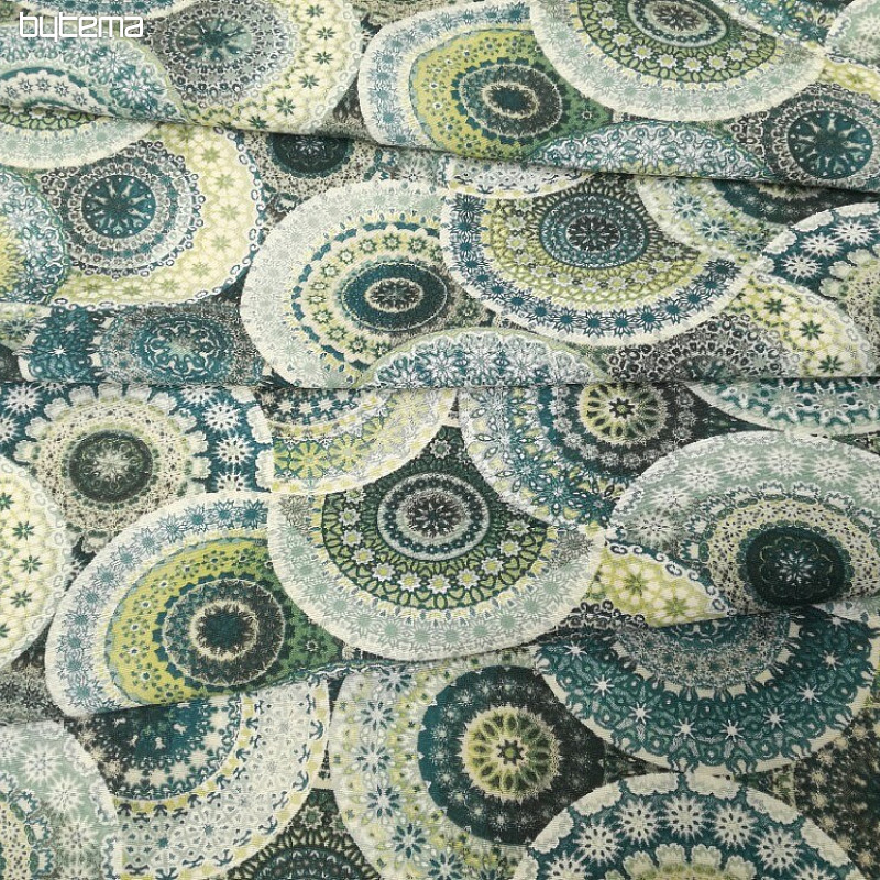 Tela decorativa MANDALA azul verde