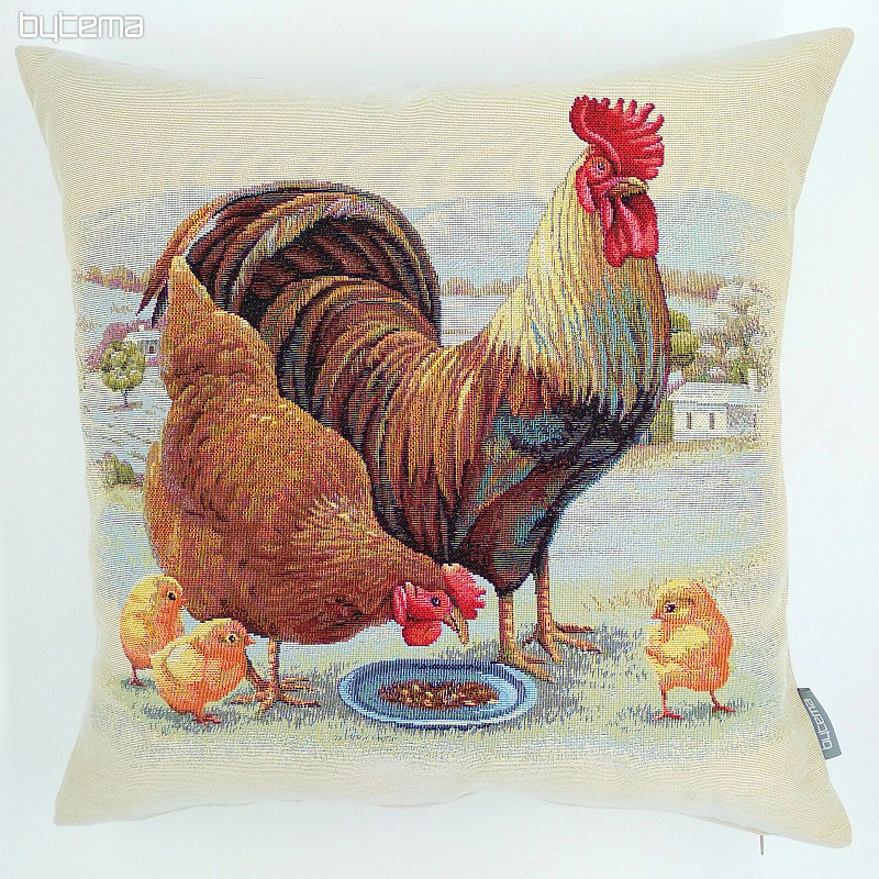 Funda cojín Gobelino FAMILIA POLLO