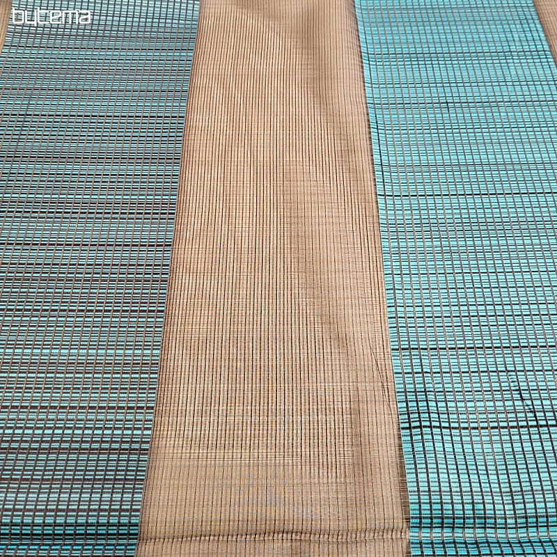 Tela decorativa RAYA MARRÓN TURQUESA