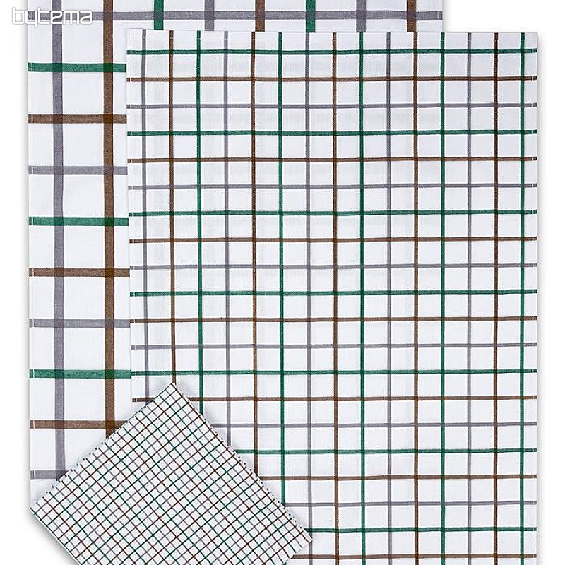 Paños de cocina jacquard MIX CUADROS VERDE