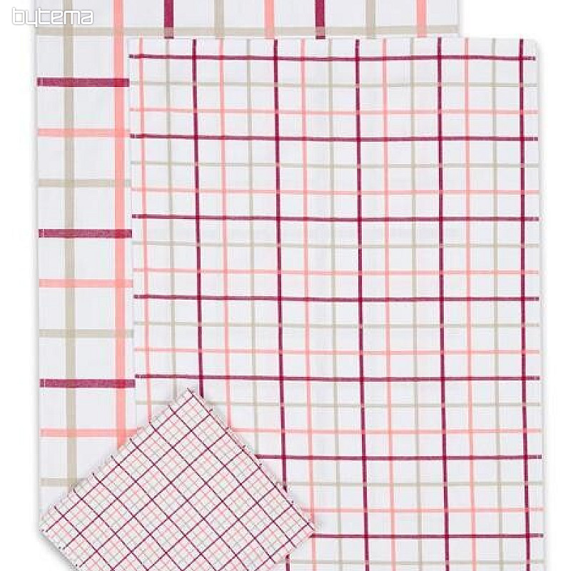 Paños de cocina jacquard CUADROS SALMÓN MIX