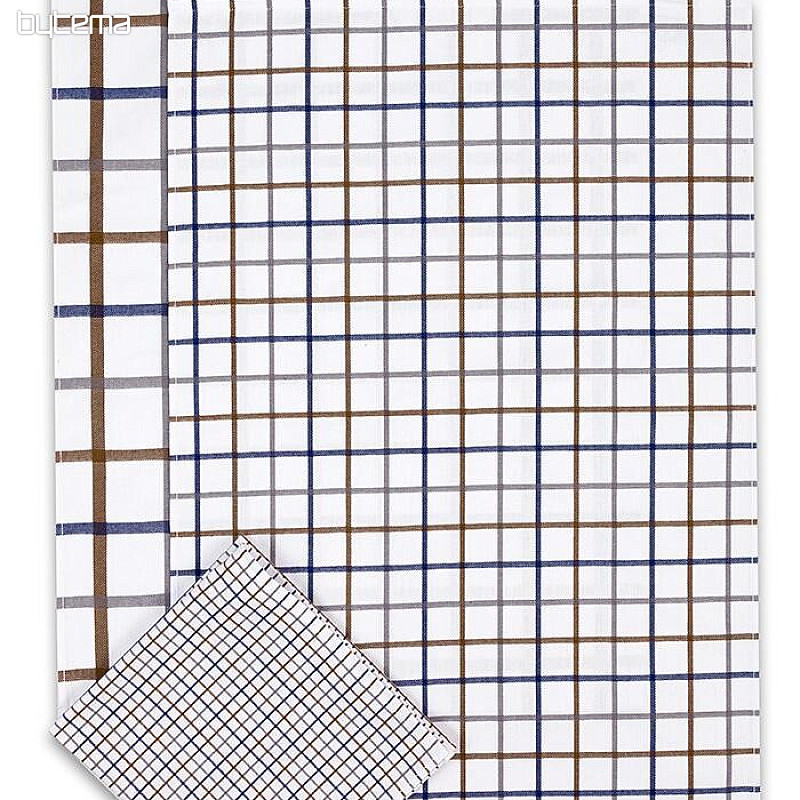 Toallas jacquard MIX CUADROS AZUL