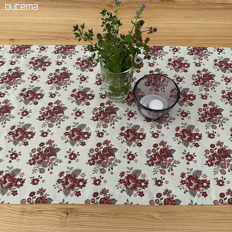 Mantel y Mantón TOSCANA VALERY FLOR BORDO
