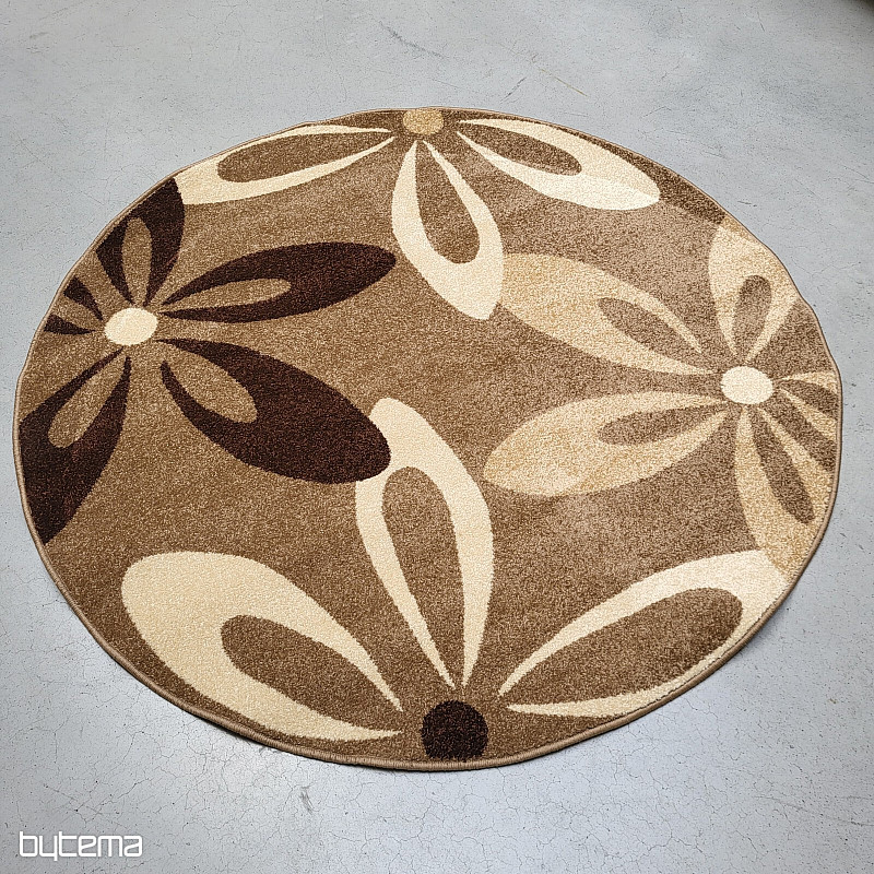 Alfombra redonda KARMEL flores beige