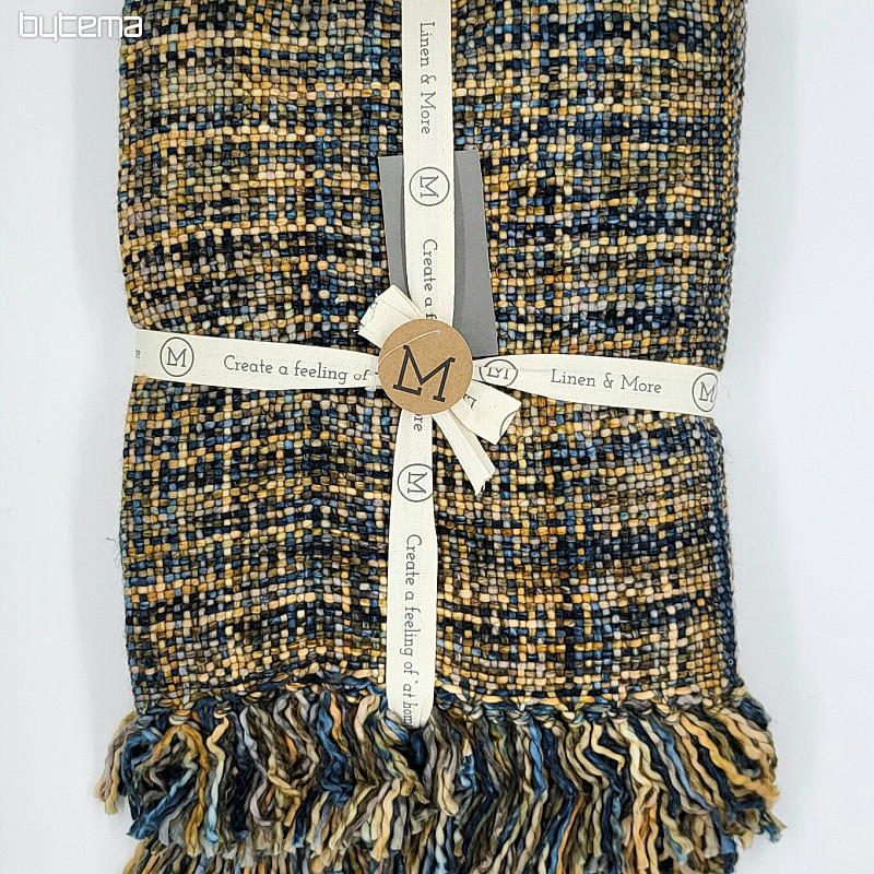 Plaid de lujo YARA WOLF BROWN azul